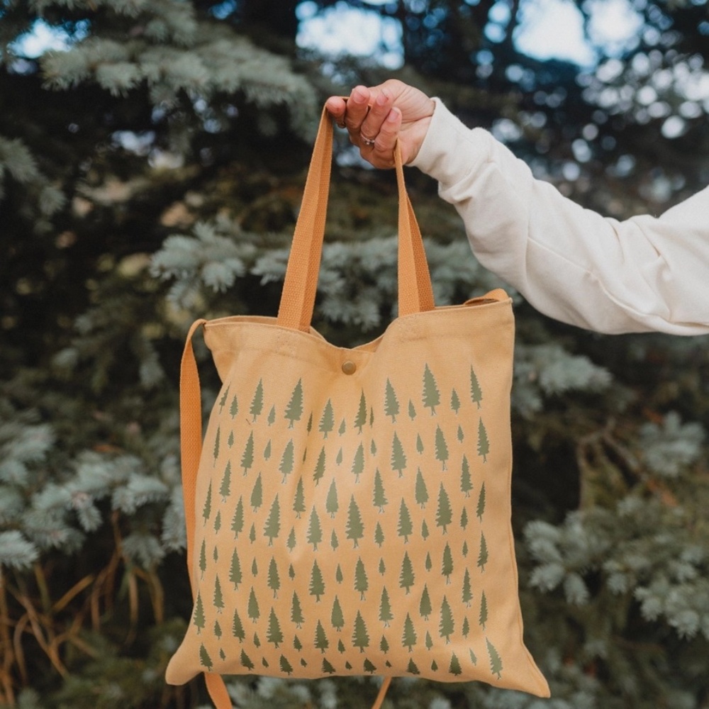 Pine Trees Canvas Tote Bag